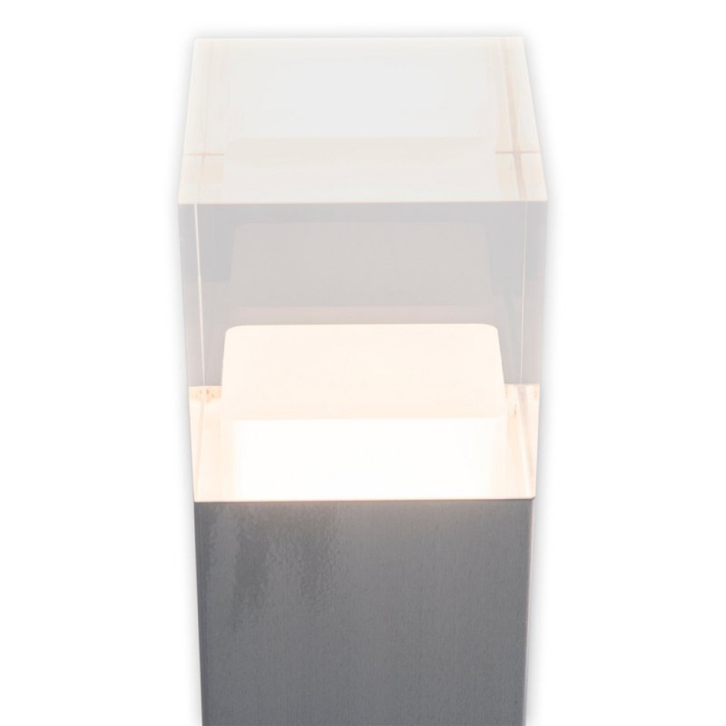 LED outer socket light "Leah" made of metal and plastic in steel-blank, integrated LED, path lights