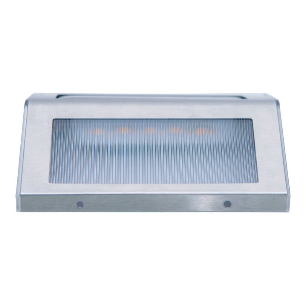 4 Set LED solar outer light, for outside, wall lamp-metal and plastic in steel-blank, with integrated LED