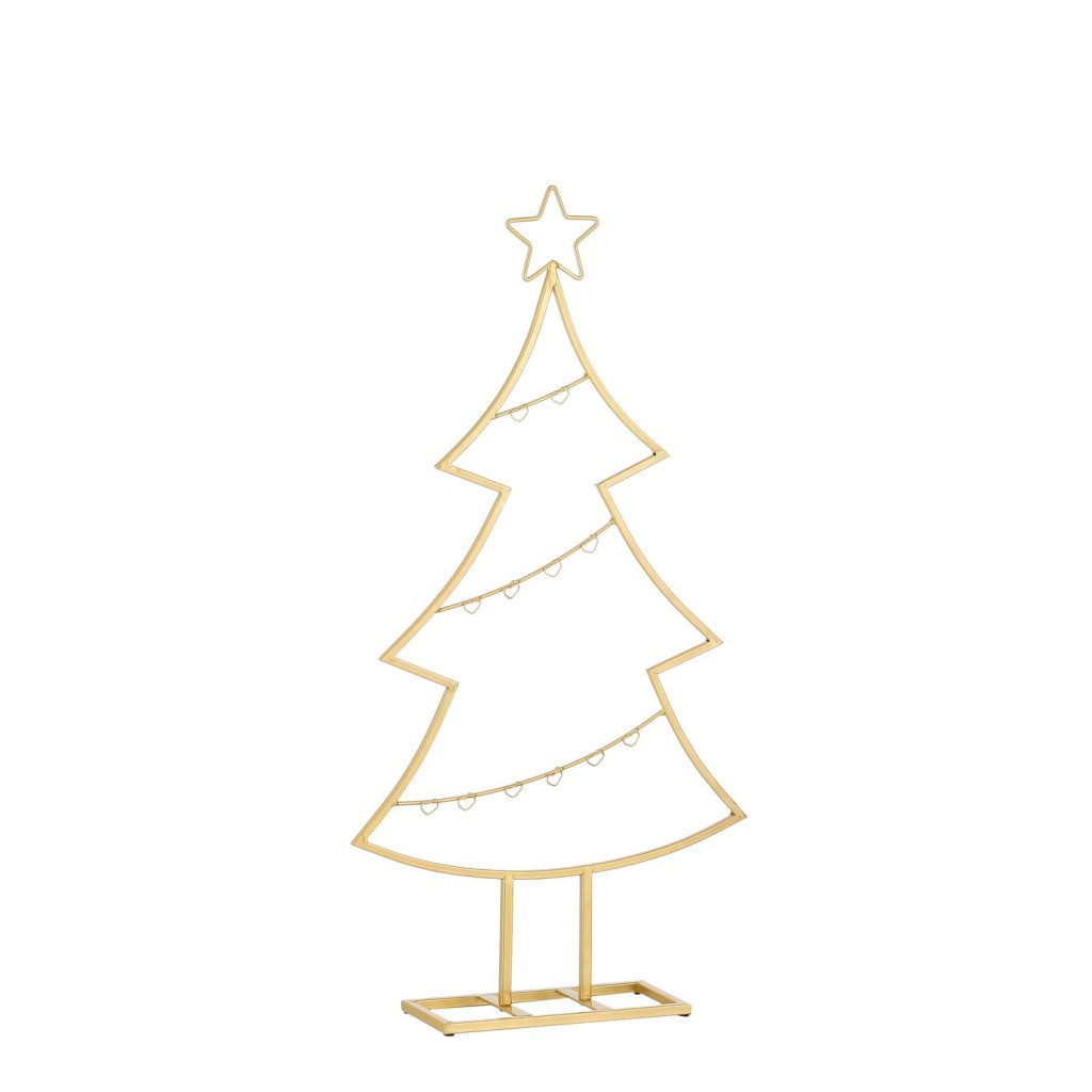 Decoratie Kerstboom - L40 x B12 x H79 cm - IJzer - Goud