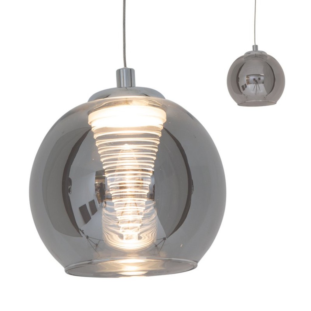 LED pendant lamp "vaso", pendant lamp made of metal and glass in anthracite, with firmly built -in LEDs, hanging lamp for dining room and living room with a Øvon 14.5 cm.