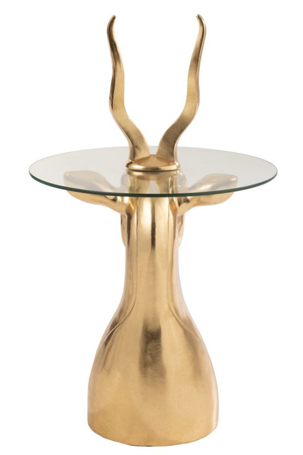 J-Line Side table Antelope Resin/Glass Gold