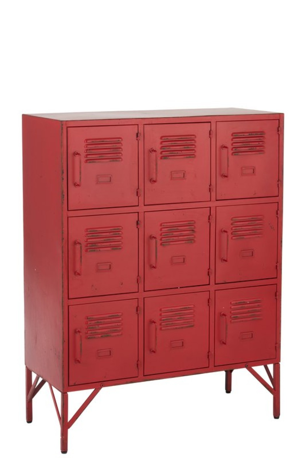 J-Line Cabinet 9 Drawers Metal Red