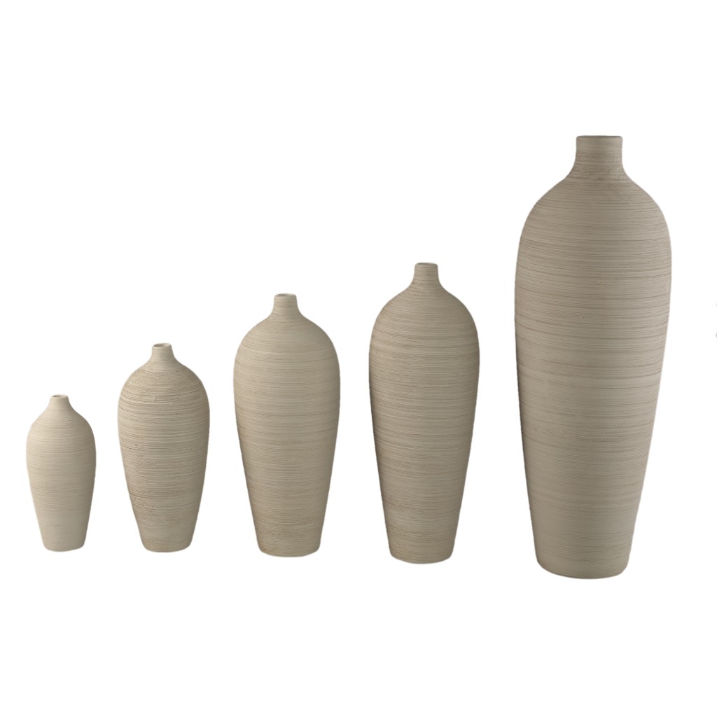 Cavinn Beige Matt Ceramic Bottle Vase M