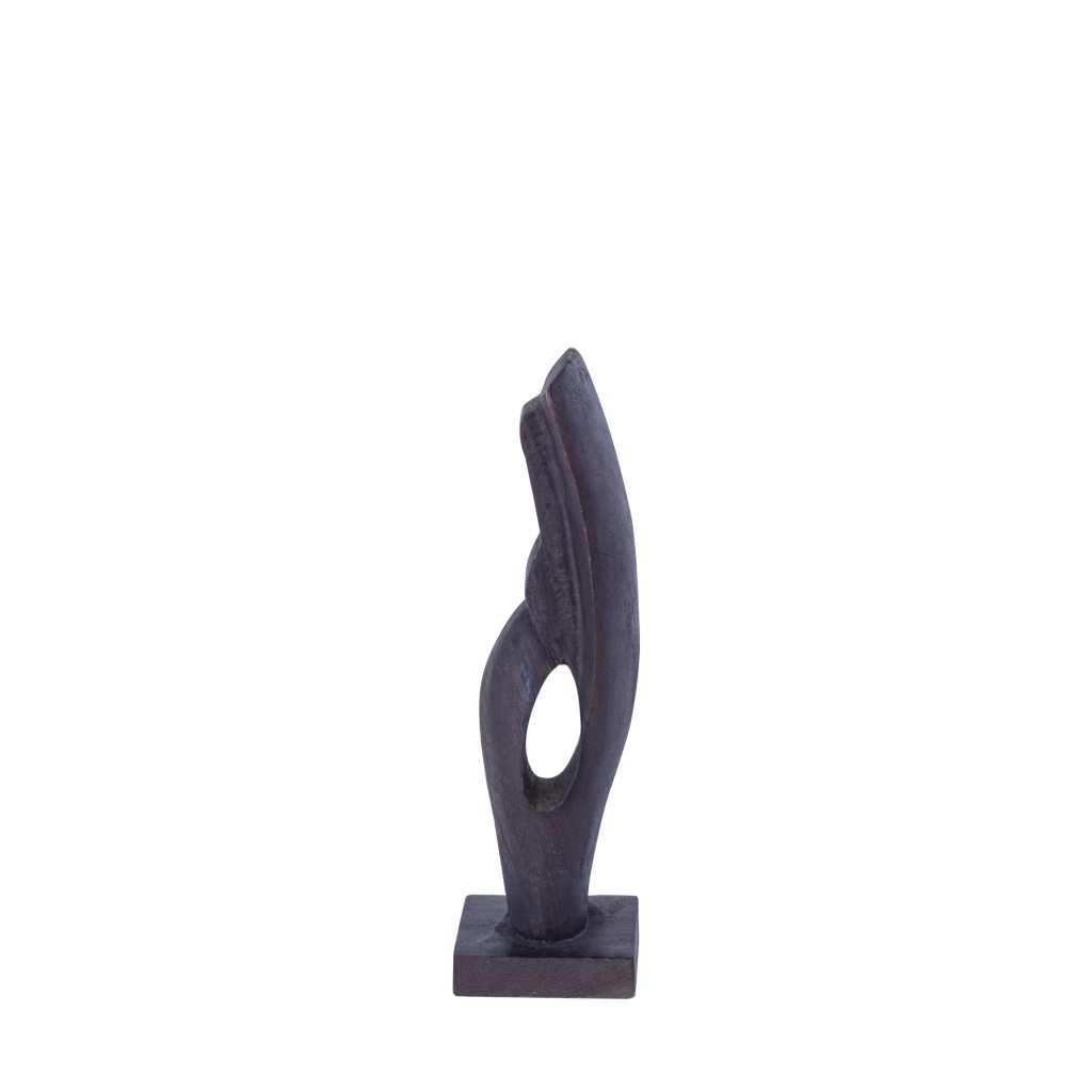 Rodi Brown Mango Wood Rabbit Shaped Statue Open S
