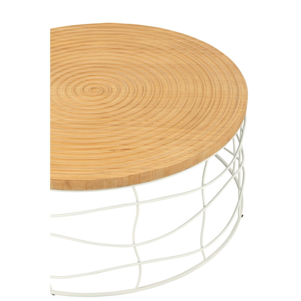 J-Line Salontafel Ijzer/Sparhout Naturel/Wit
