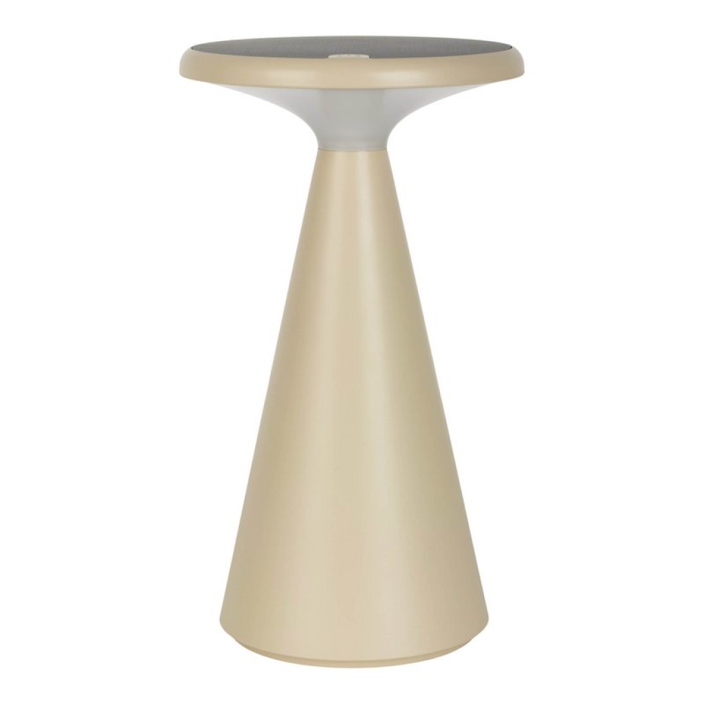 Solar battery table lamp "Palu" for outside and inside, made of plastic in beige, 20 cm high