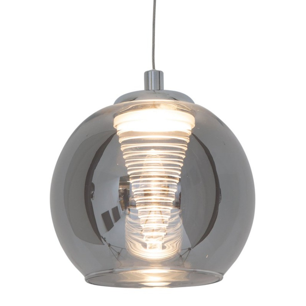 LED pendant lamp "vaso", pendant lamp made of metal and glass in anthracite, with firmly built -in LEDs, hanging lamp for dining room and living room with a Øvon 14.5 cm.