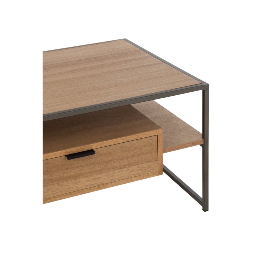 J-Line TV kast - 1 lade - hout/metaal - naturel