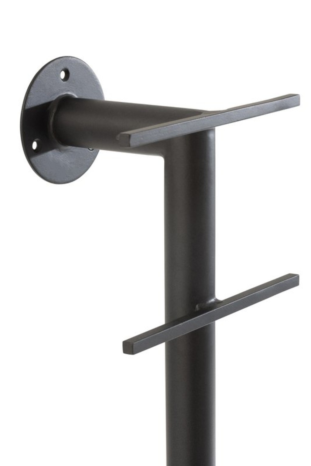 J -line mirror + wall shelf - iron/glass - white/black - 185 cm high