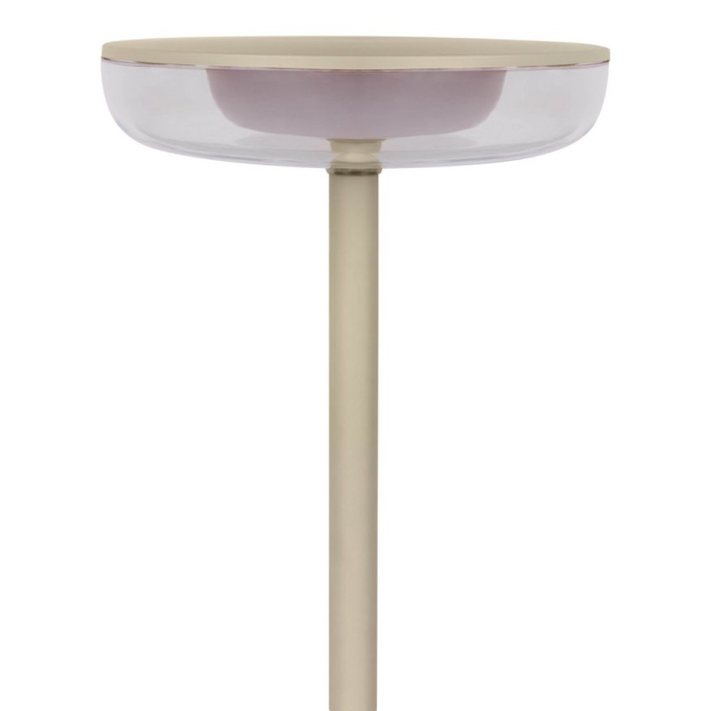 Cordless tablet light "Pasi" for outside and inside, made of metal and plastic in beige, dimmable, with touch and memory function, approx. 26 cm high