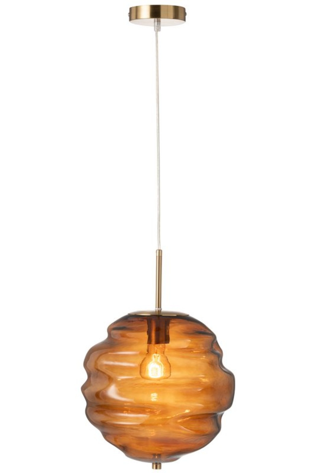 J-Line hanging lamp - glass - brown