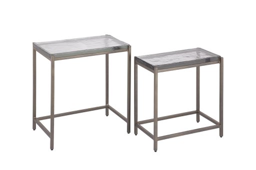 Lucinde Brass Iron Sidetable Thick Glass Rect SV2