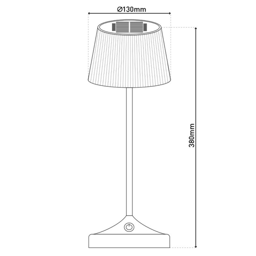 Solar battery lamp "Emmi" 38 cm high, umbrella Ø 13 cm, metal in blackberry and white plastic, for the outdoor area, dimmable CCT.