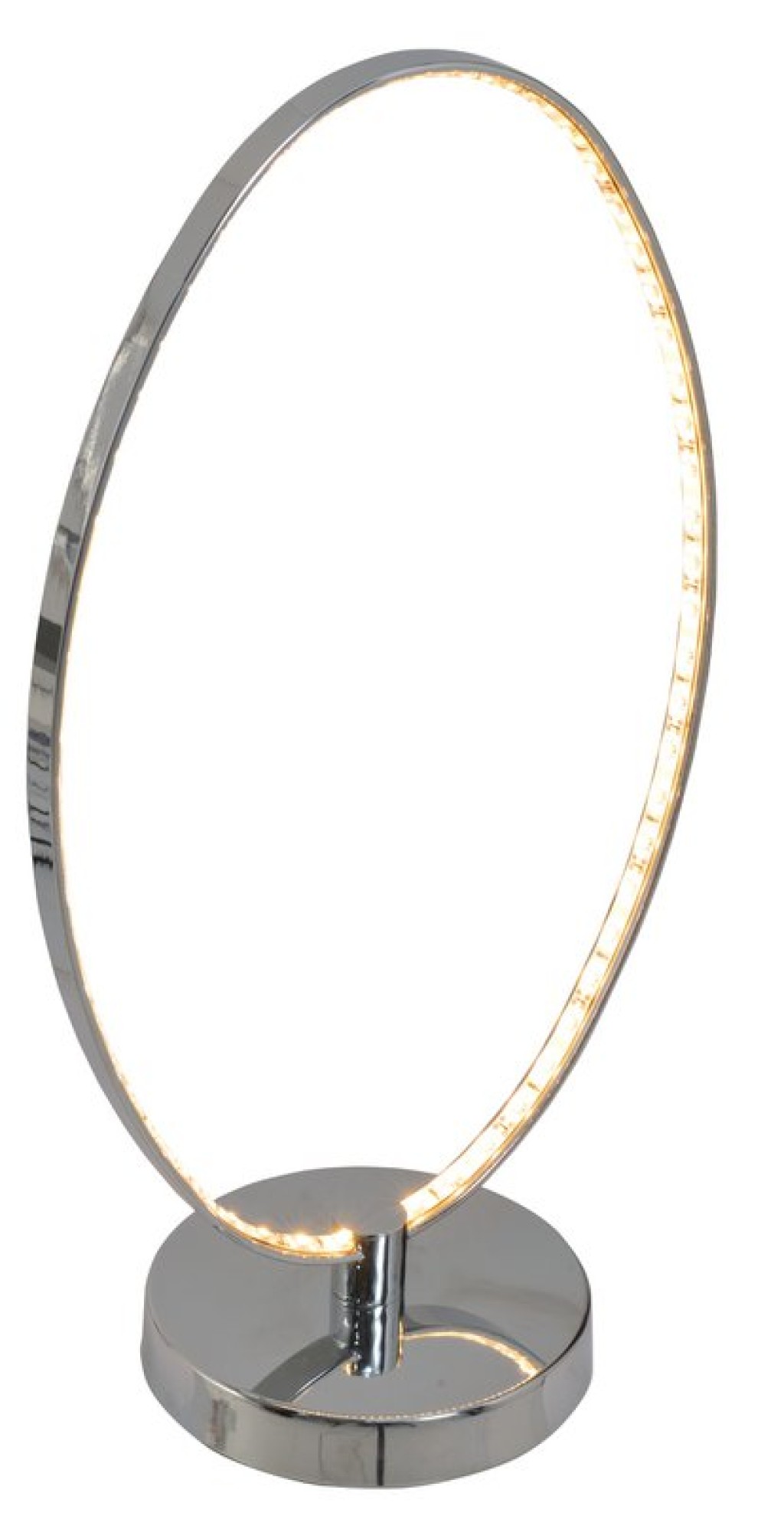 LED Tischleuchte 44 cm, chromfarbenes Metall, integrierte LEDs.