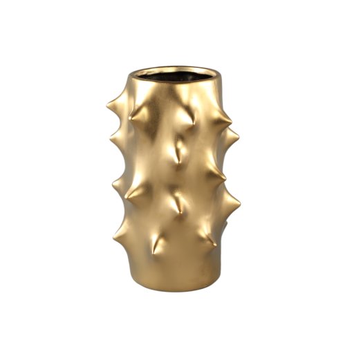 Oswaldo Gold Round Shaped Ceramic Pot Bulges High