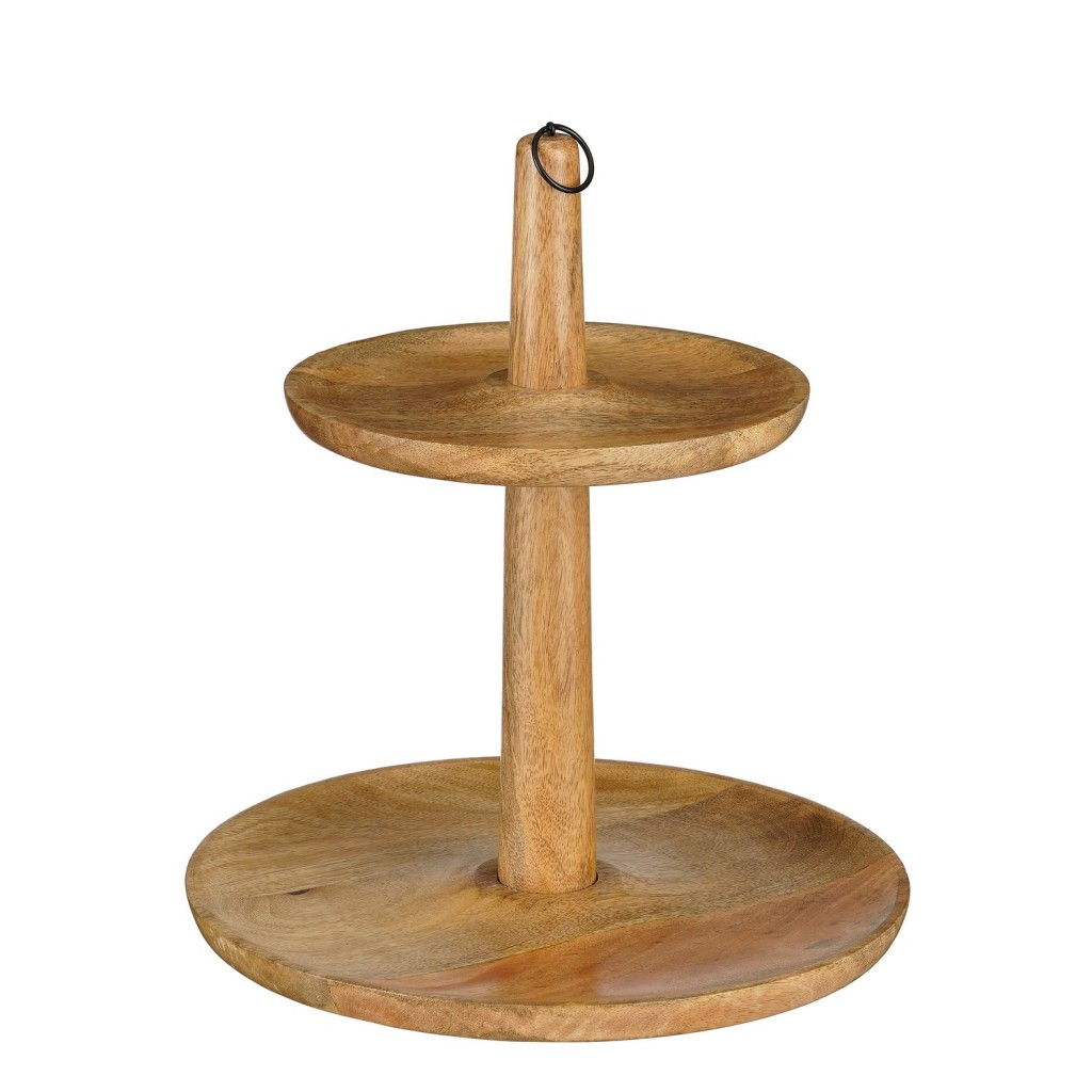 Caden Etagère - H36 x Ø33 cm - Gerecycled Mangohout - FSC 100% - Lichtbruin
