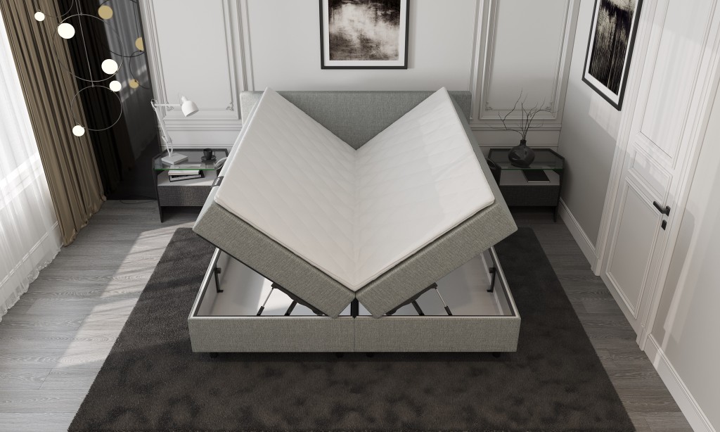 Mörgenn Opberg Boxspring Lichtgrijs 180x210