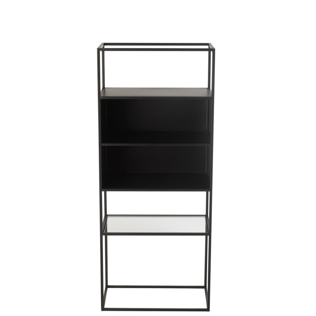 J-Line rek - metaal/glas - zwart