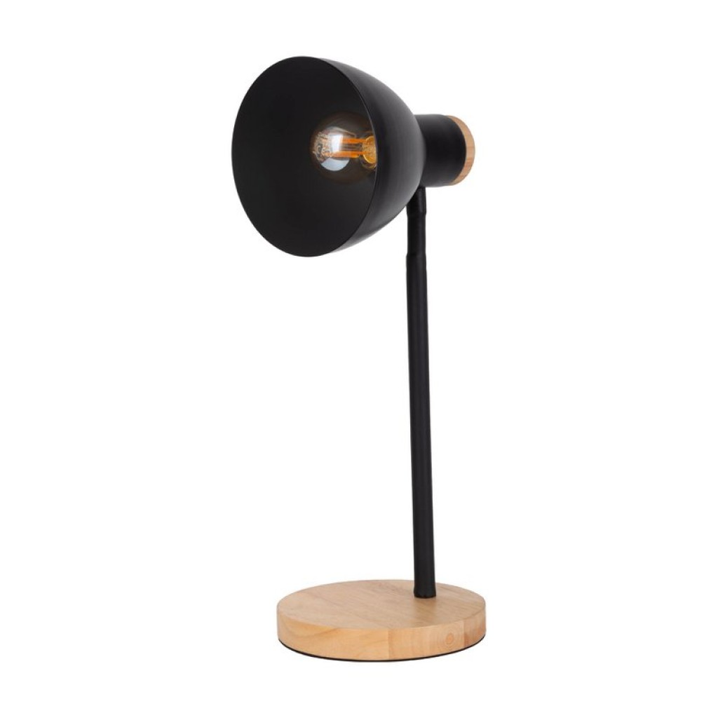 "Marie" desk lamp made of metal and wood, E14, black, 36.5 cm high