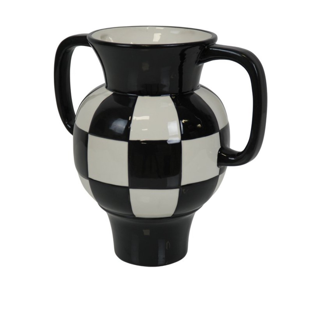 Vase - Jug - Ceramics - Black/White - 22x14,5x22,5cm