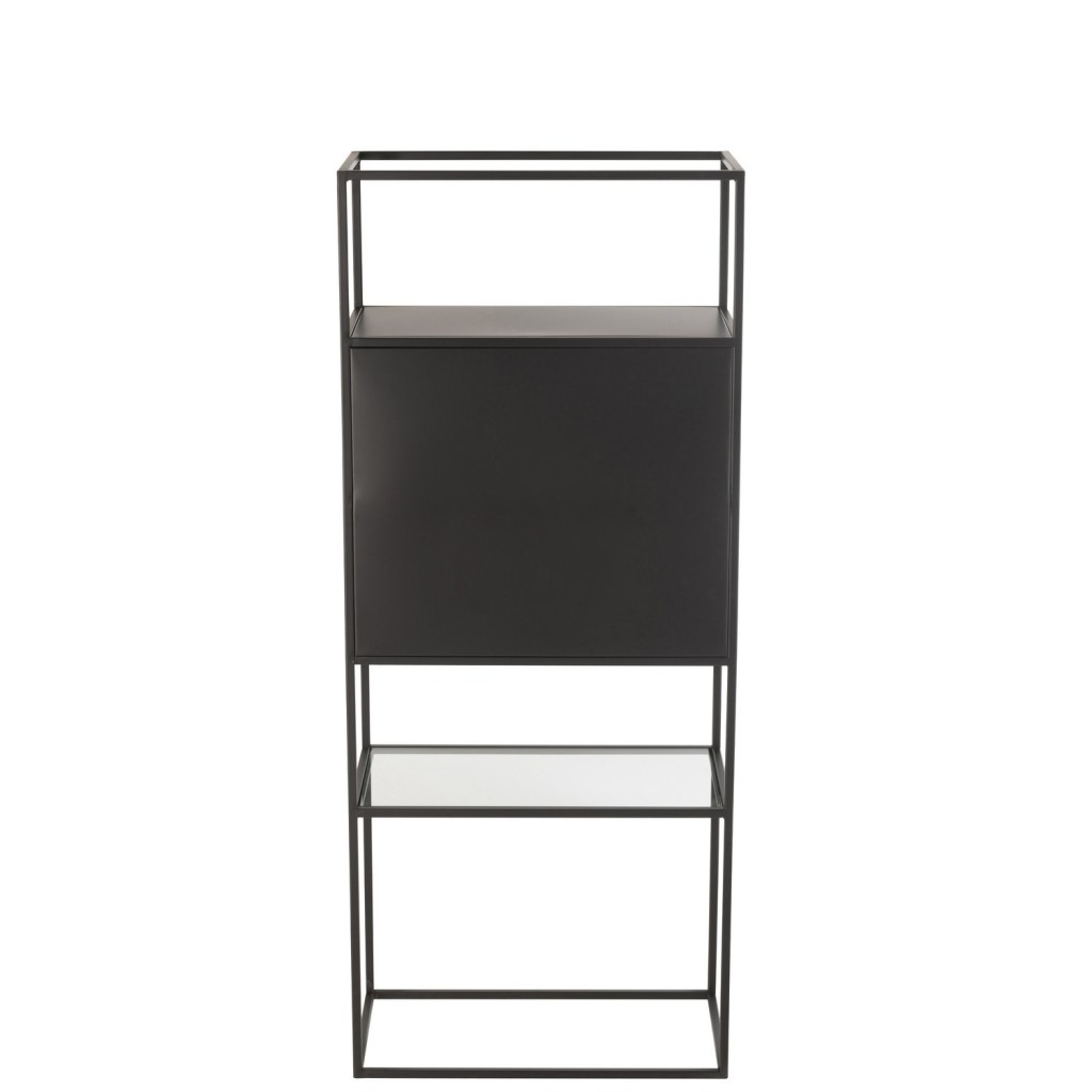 J-Line rek - metaal/glas - zwart