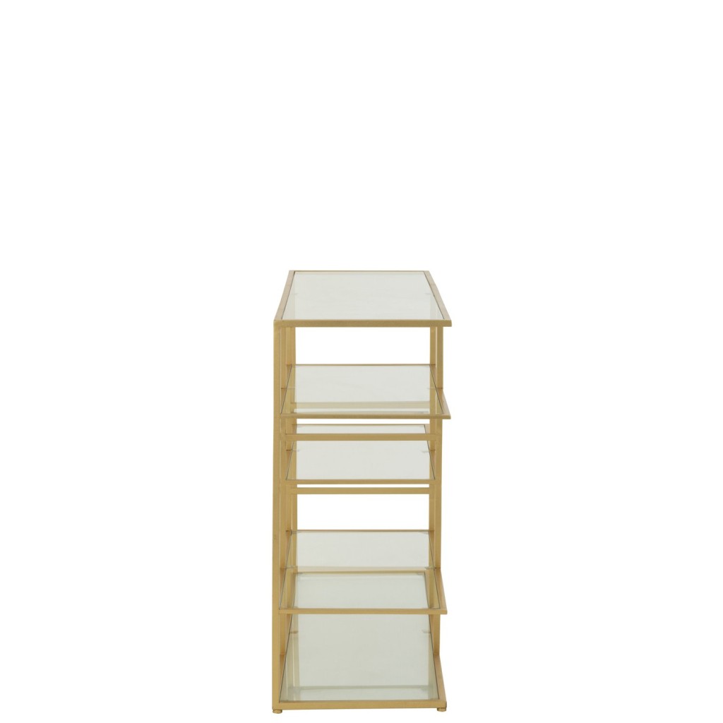 J-Line Console Ijzer/Glas Goudkleurig