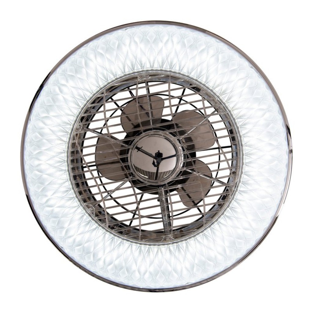 LED ceiling light "Viento" with fan, made of metal and plastic, with integrated LEDs, lighting for living rooms or office