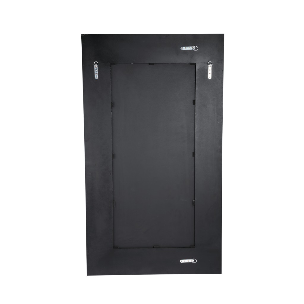 Tiess Black Wooden Veneer Mirror Rect Gold Rim S