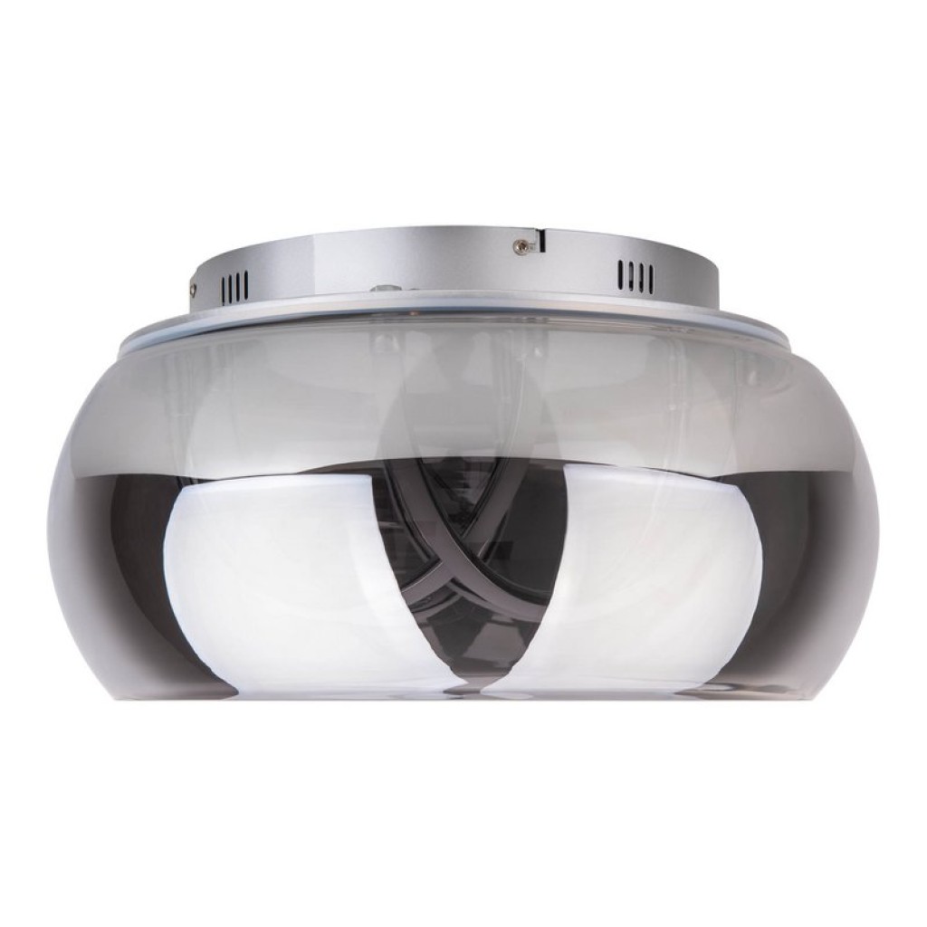 LED ceiling light "Malou" Ø 45 cm, 23.5 cm high, made of metal, smoke glass, integrated LEDs, warm white