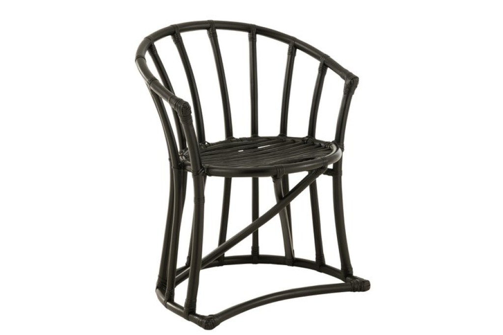 J-Line chair + cushion - jute/textile - black/white