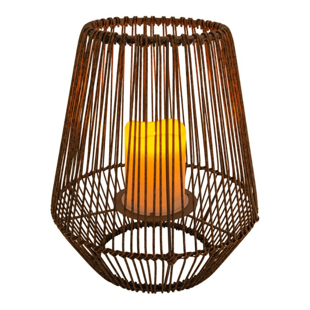 LED solar lamp "Plasto" Ø 26 cm outdoors made of brown metal and plastic