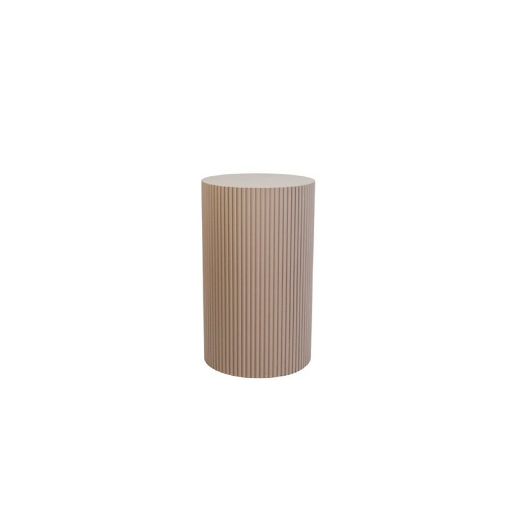 Side Table / Pillar- Cylinder - MDF - Taupe -30x54cm