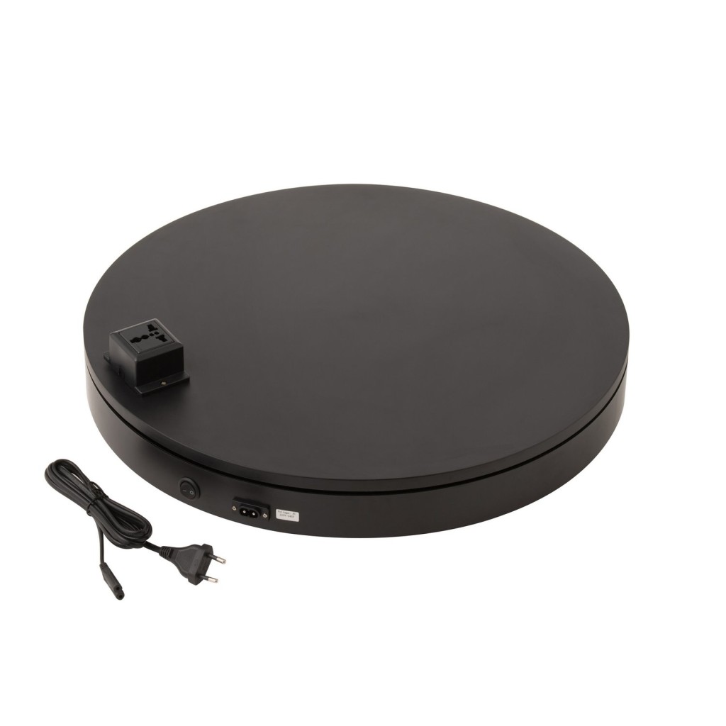 J-Line draaischijf Rond + sleepcontact 100kg - kunststof - zwart - med