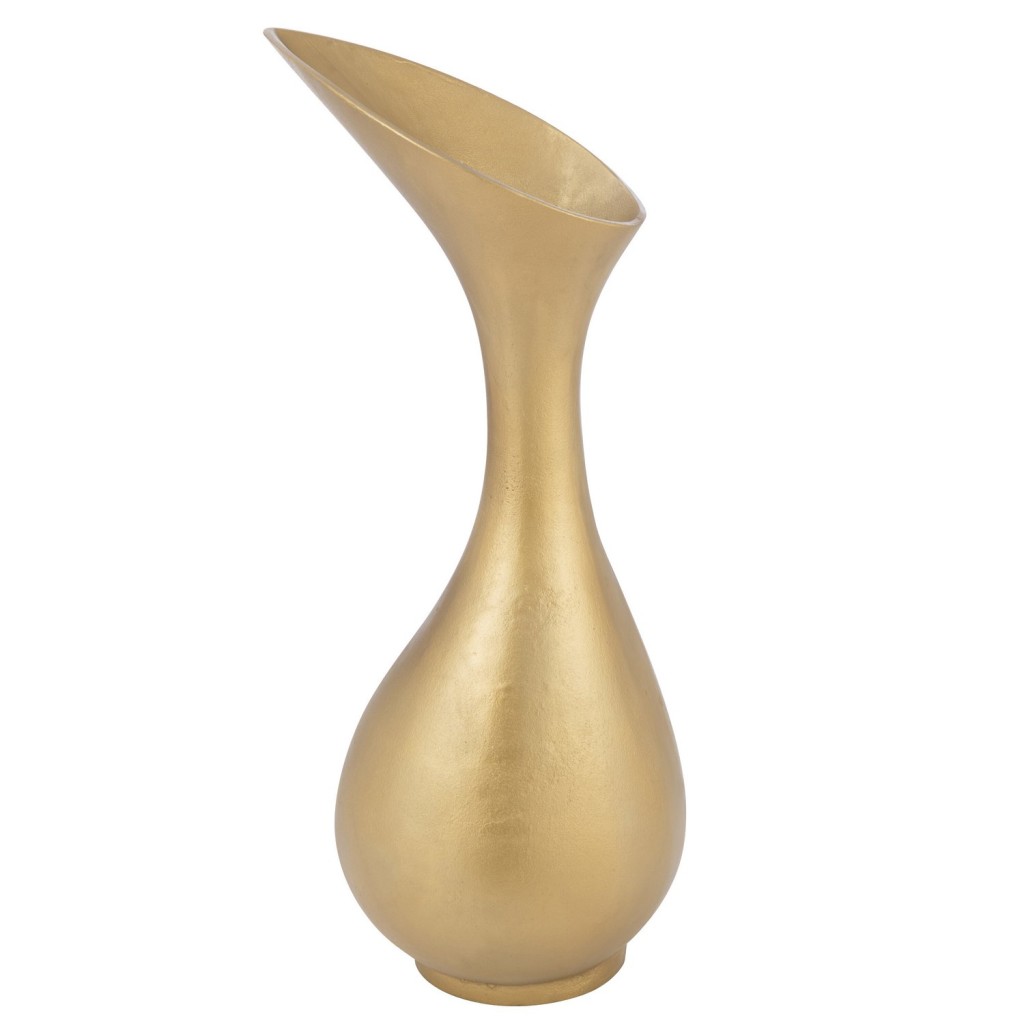 J-Line vaas Olivia - aluminium - goud - large - 77 cm hoog