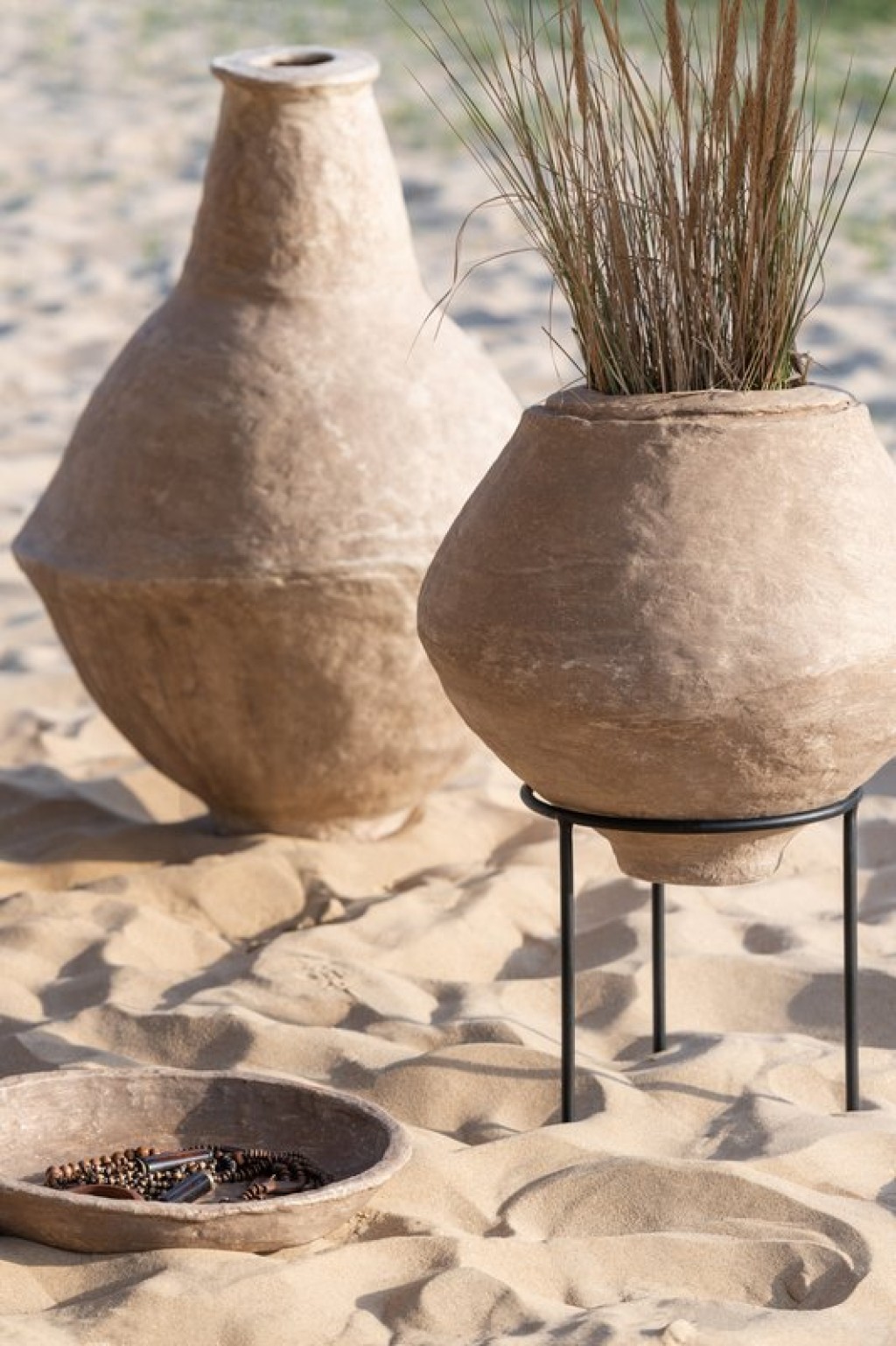 J -Line Vase Chad - Paper Mache - Brown - Extra Large - 86 cm high