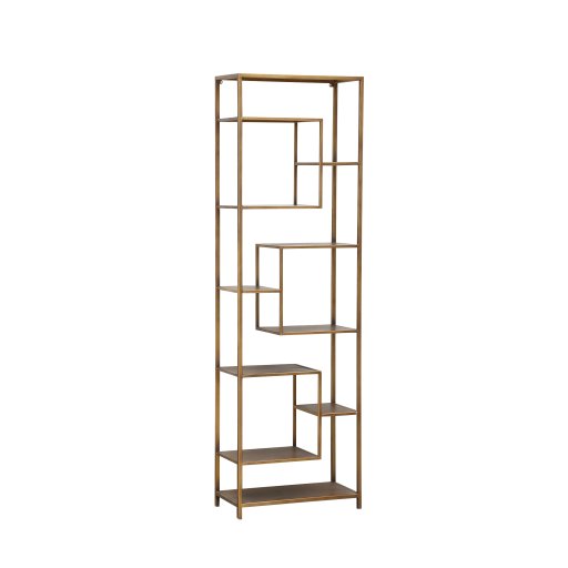 Duana Playful Gold Iron Open Cabinet High