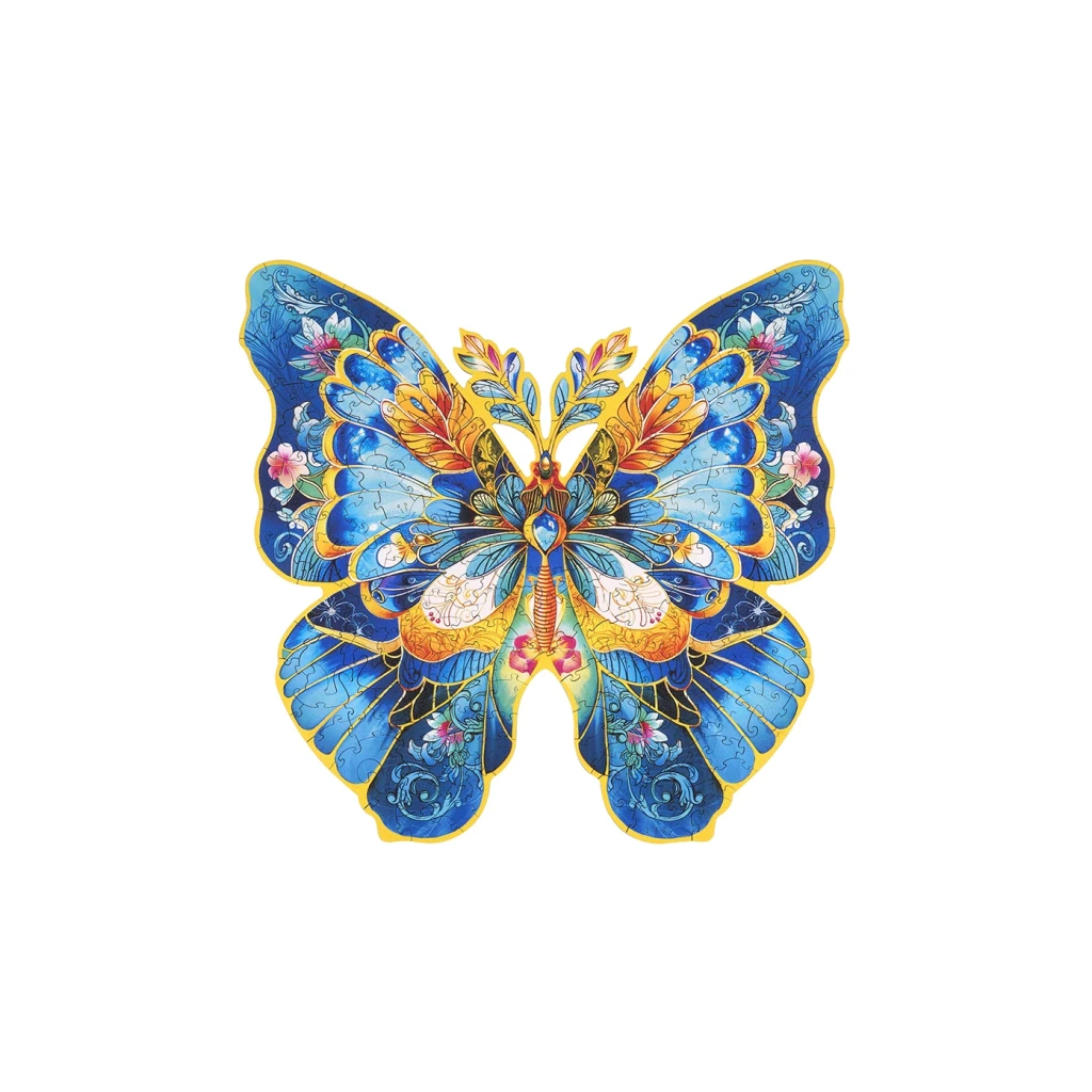 Houten Legpuzzel, Rowood, Vlinder Morpho Helena, TA003, 28,8x27,6cm
