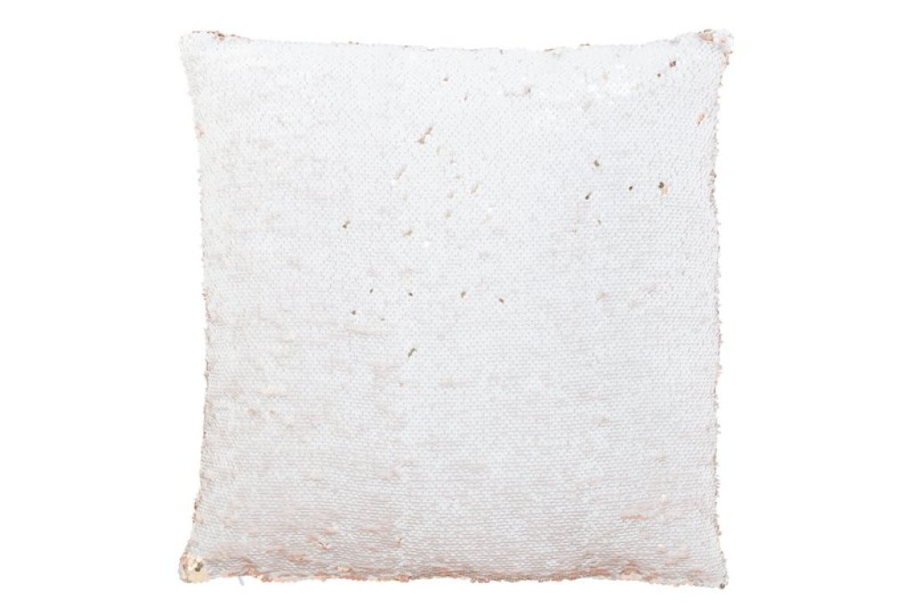 J-Line Cushion Reversible Sequin Champagne/White