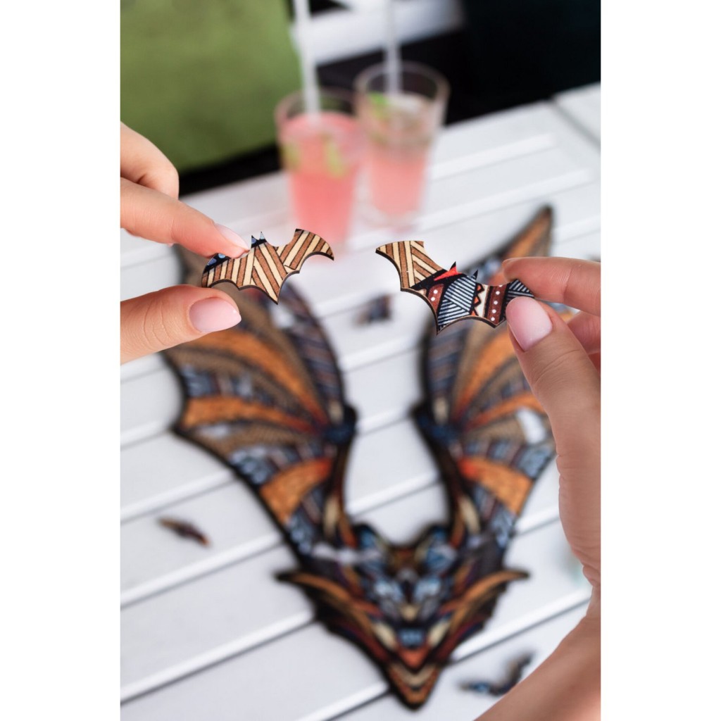 Eco Wood Art (EWA) Houten Legpuzzel Vleermuis/ Bat, Size S, 2246, 27,2x19,5x0,5cm