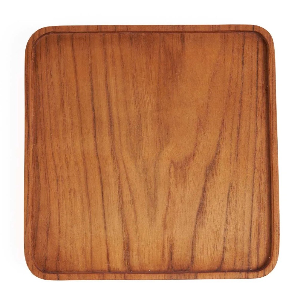 Het Teak Vierkant Bord - Naturel - M