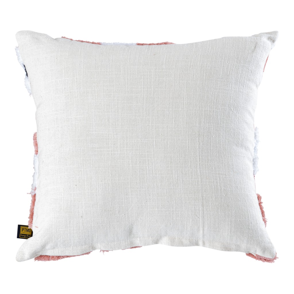 Primuse Pink Square Embroidery Flower Cushion