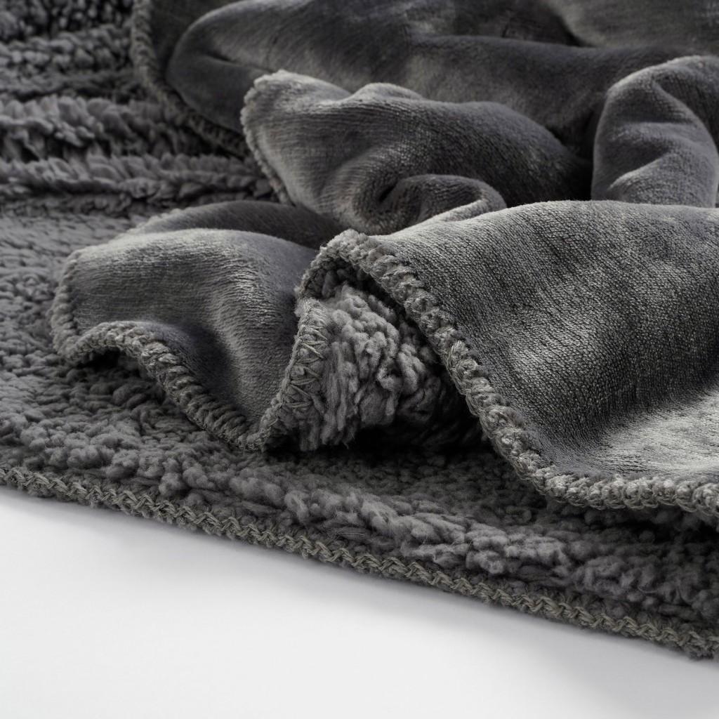 Mardy Fleece Plaid - L200 x B150 cm - Polyester - Antraciet