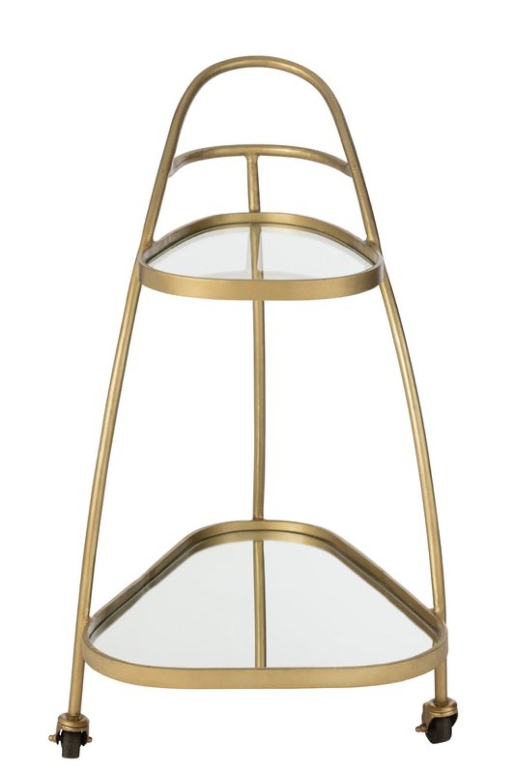 J-Line Service Cart Triangular Metal/Mirror Gold