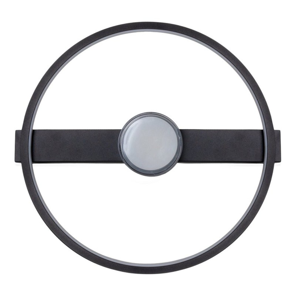 LED ceiling light "Cimo" made of black metal and plastic, 40 cm long, dimmable by wall switch