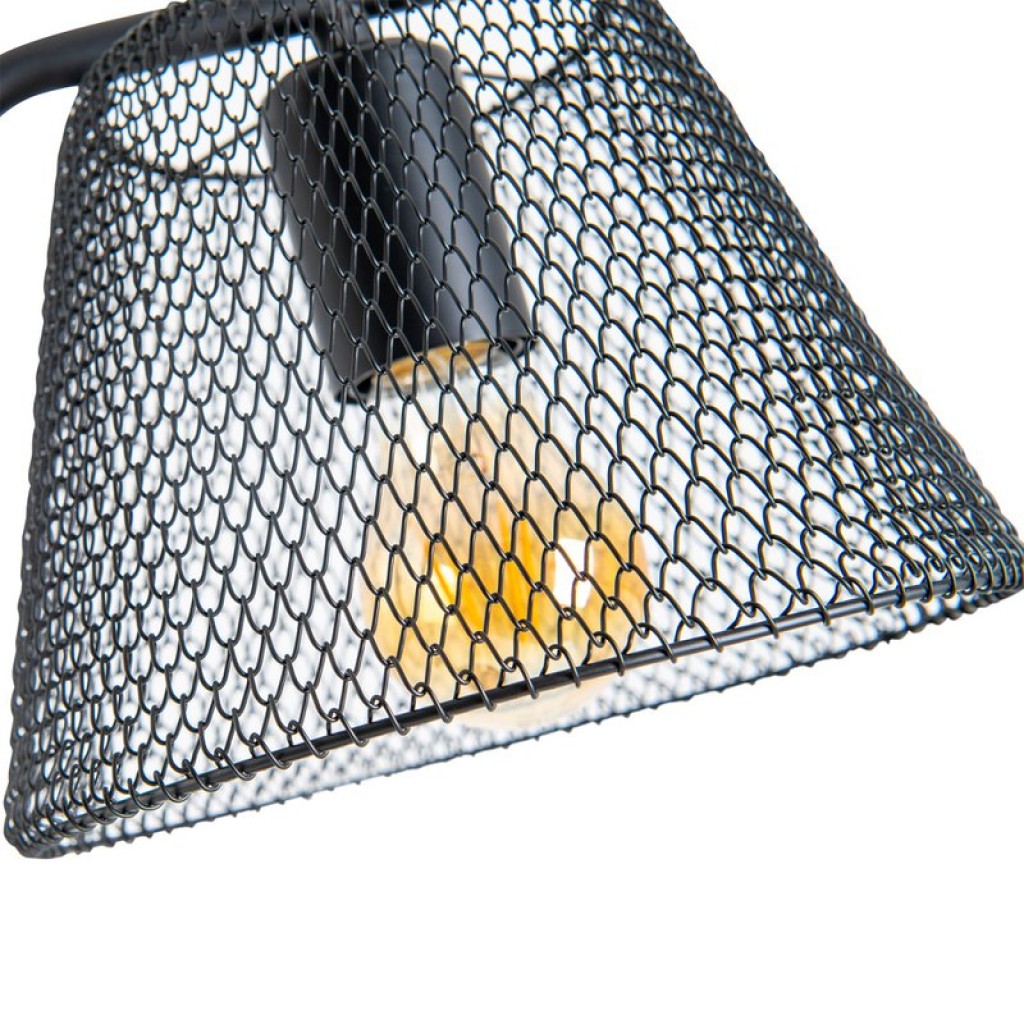 Table lamp "Korie", metal table lamp in black, with E27 socket, 50 cm high, for living area and office.
