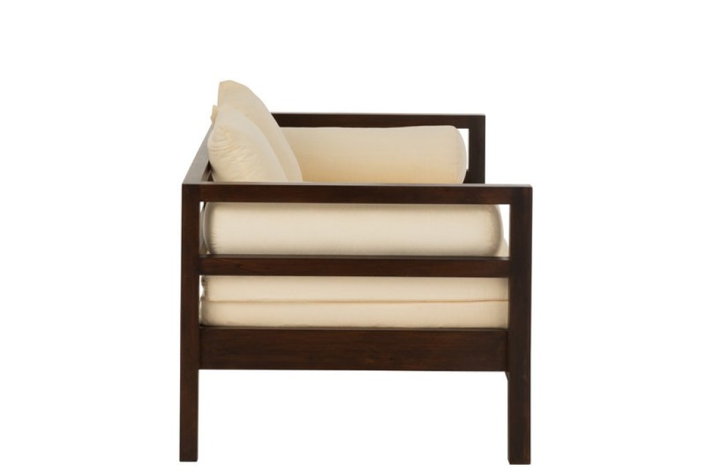 J-Line Conie sofa bed - mattress + 4 pillows - wood - dark brown