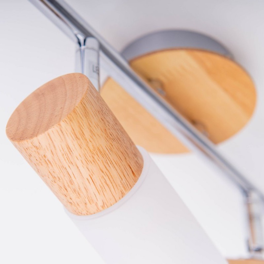 2 wall ceiling spot "Todtnau", metal, wood and plastic, E14, 39 cm long