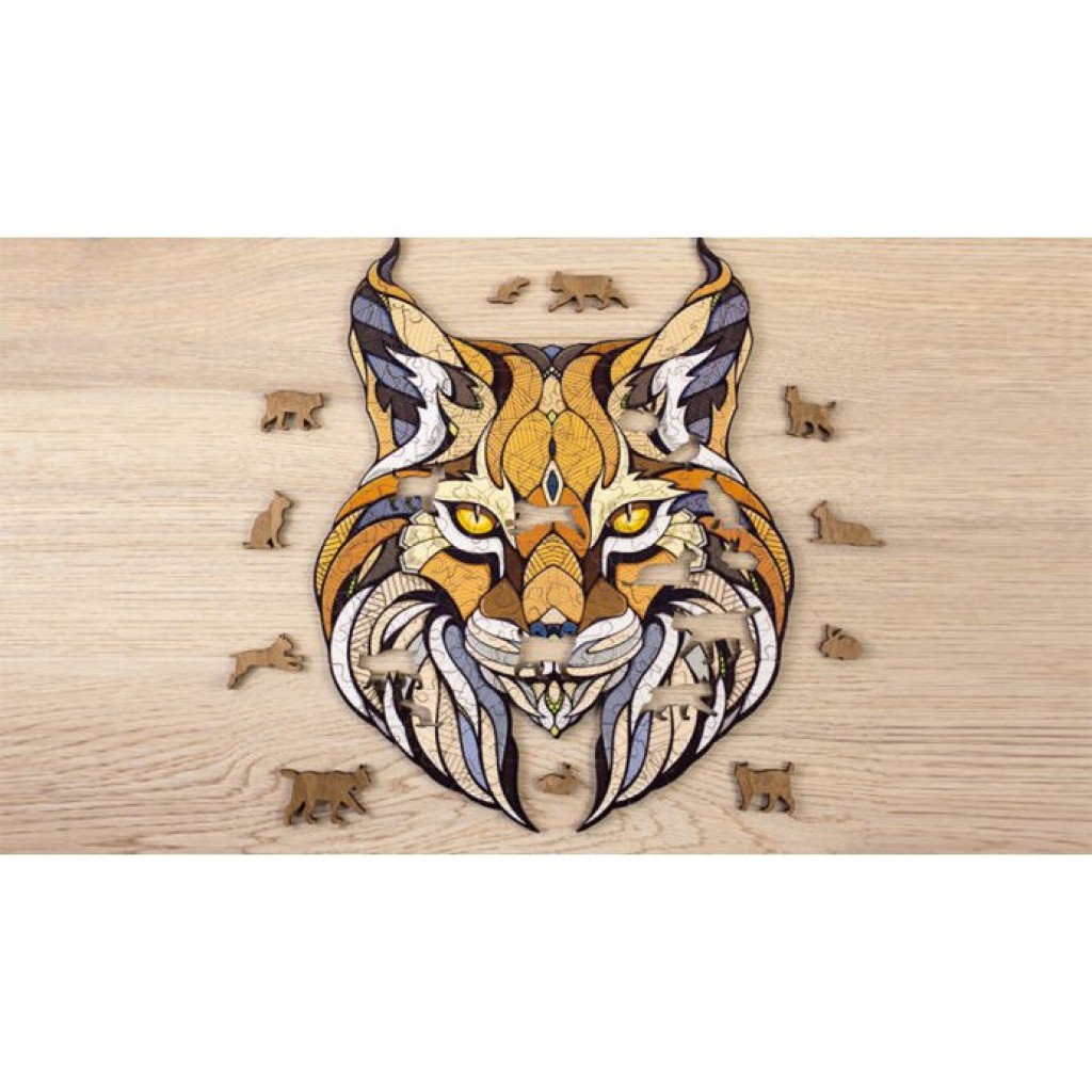 Eco Wood Art (EWA) Houten Legpuzzel Lynx size S, 1836, 24,7x19,5x0,5cm