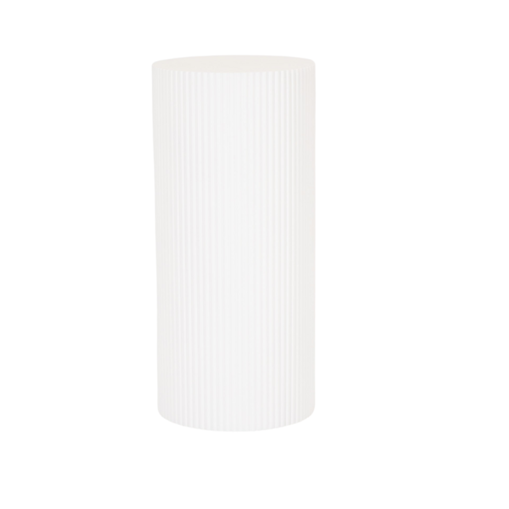 Side Table / Pillar- Cylinder - MDF - White - 30x65cm