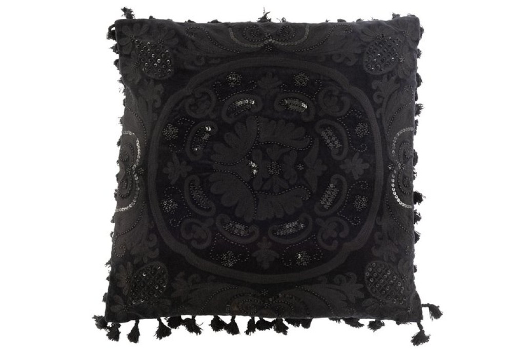 J-Line cushion Moroccan - cotton - black